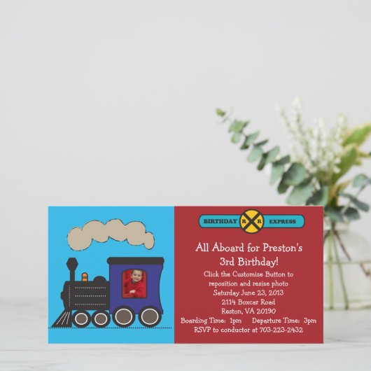 Photo Train Invitation Anniversaire (Debout devant)
