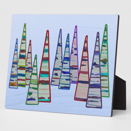 Photo Triangle Tree Forest Tabletop Plaque with Easel (Côté)