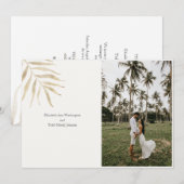 Photo tropicale Faire-part de mariage aquarelle (Devant / Derrière)