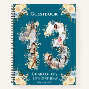 Photo turquoise 13e anniversaire Livre d'invités F