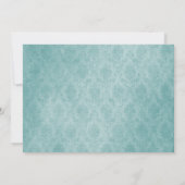 Photo Turquoise Damask Monogramme Faire-part de ma (Dos)