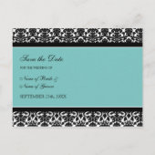 Photo turquoise Enregistrer la date Mariage Cartes (Dos)