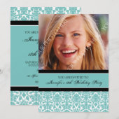 Photo Turquoise Invitations à la fête du 18e anniv (Devant / Derrière)