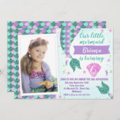 Photo Turquoise mermaid Tail Invitation d'annivers (Devant / Derrière)