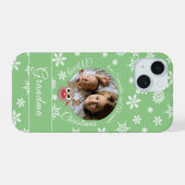 Photo Turquoise Noël blanc Script mignon Reindeer (Verso Horizontal)