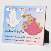 Photo Twin Girls - Plaque de conservation de cigogne ave (Côté)