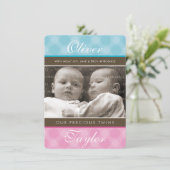 PHOTO TWINS FAIRE-PART DE NAISSANCE mignon garçon  (Debout devant)