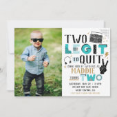 Photo Two Legit to Quit Second Birthday Invitation (Devant)