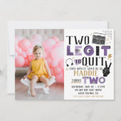 Photo Two Legit to Quit Second Birthday Invitation (Devant)