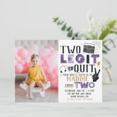 Photo Two Legit to Quit Second Birthday Invitation (Debout devant)