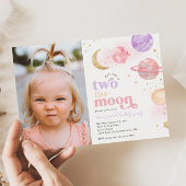 Photo Two the Moon Girl's Birthday Invitations