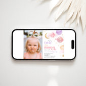 Photo Two the Moon Girl's Birthday Invitations