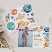 Photo Two the Moon Rocket Invitation