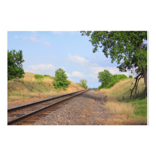 PHOTO-UITBREIDING Kansas Country Railroad Tracks Foto Afdruk