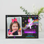 Photo Unicorn anniversaire invitation 1ère fête ma (Debout devant)