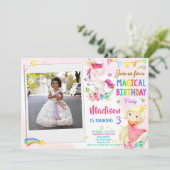 Photo Unicorn et invitation à l'anniversaire de la (Debout devant)