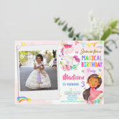 Photo Unicorn et invitation à l'anniversaire de la (Debout devant)