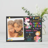 Photo Unicorn et invitation à l'anniversaire de la (Debout devant)