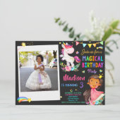 Photo Unicorn et invitation à l'anniversaire de la (Debout devant)