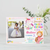 Photo Unicorn et invitation à l'anniversaire de la (Debout devant)