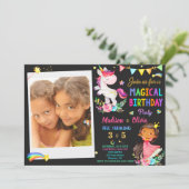 Photo Unicorn et invitation à l'anniversaire de la (Debout devant)