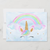 Photo Unicorn invitation anniversaire Fête magique (Dos)
