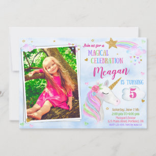 Photo Unicorn invitation anniversaire licorne magi