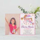Photo Unicorn Parties scintillant Invitation d'ann (Debout devant)