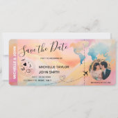 Photo unique Enregistrer la date Carte du Monde du (Devant)