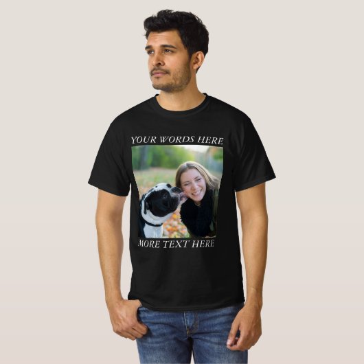 Photo Upload T-Shirt with Custom Text (Devant entier)