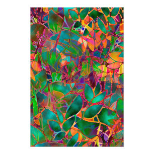 Photo Verre souillé d'abrégé sur floral impression de