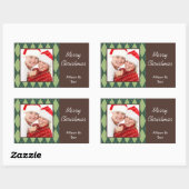 Photo vert Jacquard Joyeux Noël grand autocollant (Feuille)