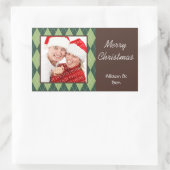 Photo vert Jacquard Joyeux Noël grand autocollant (Sac)