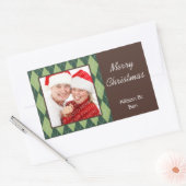 Photo vert Jacquard Joyeux Noël grand autocollant (Enveloppe)