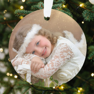 Photo Verte Or de Noël Angel Fille Lumière