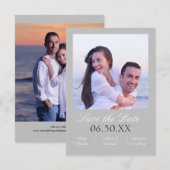 Photo Vertical Gris - 3x5 Save the Date (Devant / Derrière)