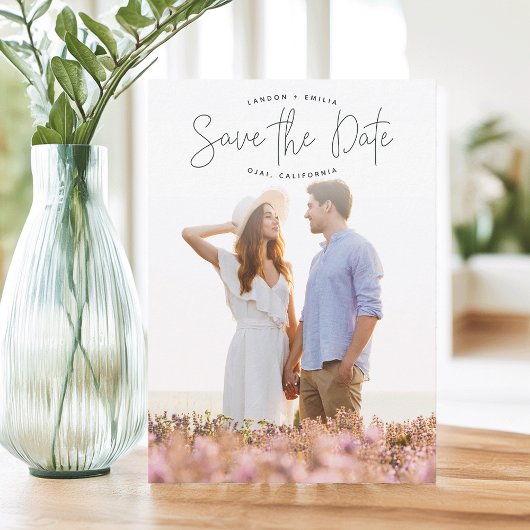 Photo verticale Faire-part esquissée Enregistrer l