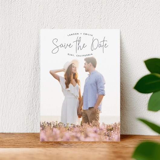 Photo verticale Faire-part esquissée Enregistrer l