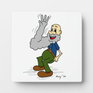 Photo Vieux homme agitant la plaque de barbe
