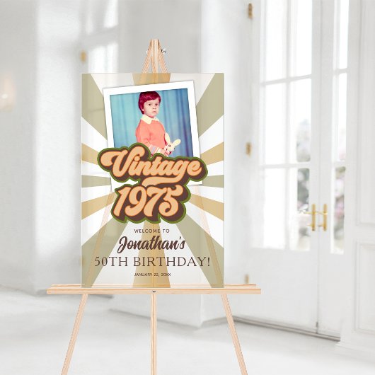 Photo vintage 1975 50e anniversaire Bienvenue