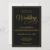 Photo Vintage Black Wedding Invitation (Devant)