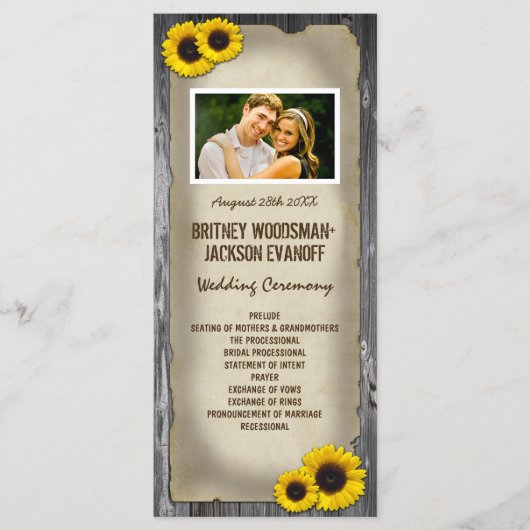 Photo Vintage Grange Wood Sunflower Programmes de  (Devant)