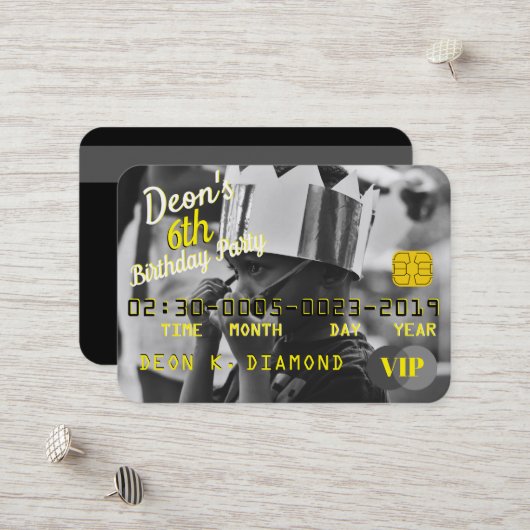 Photo VIP Anniversaire Demande de carte de crédit (Devant/Arrière en situation)