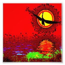 Vol de coucher de soleil – Impression d'art vibran