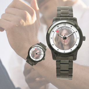 PHOTO Watch I Love ( HEART) MY ( Custom Text) Horloge