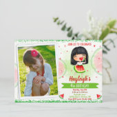 Photo Watermelon invitation à l'anniversaire Un en (Debout devant)