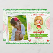 Photo Watermelon invitation anniversaire fille dou (Devant / Derrière)