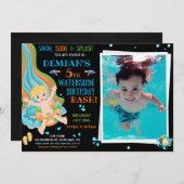 Photo Waterslide anniversaire invitation Pool (Devant / Derrière)