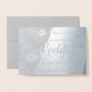 Photo Wedding Ceremony Invitation Foil Card Folie Kaarten