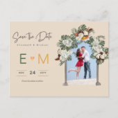 Photo Wedding Enregistrer la date Carte postale Fl (Devant)